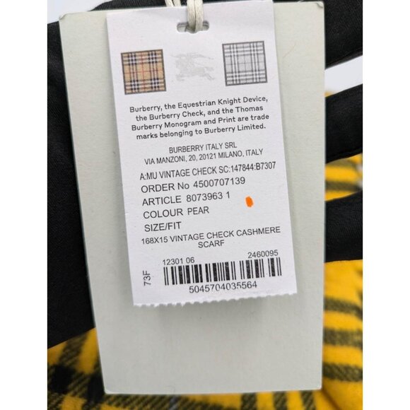 Burberry Vintage Check Cashmere Scarf Pear 8073963 - Picture 7 of 10